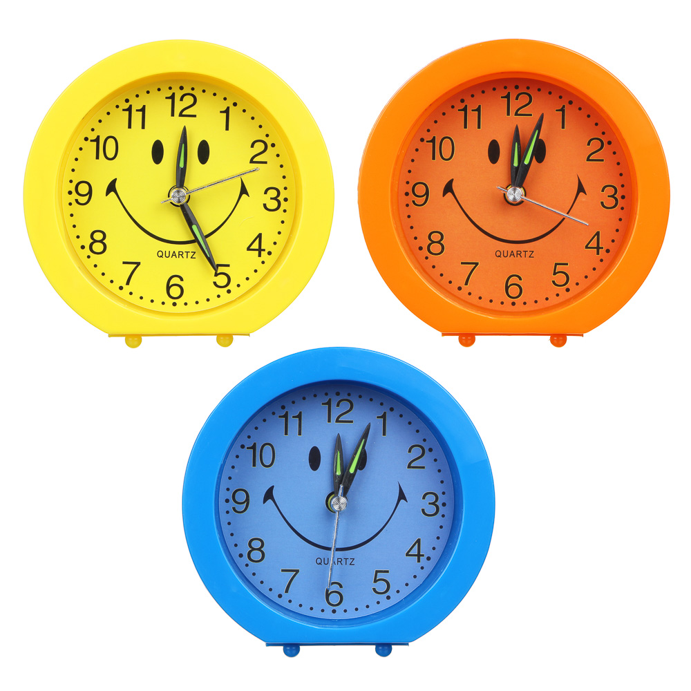 LADECOR CHRONO Будильник электронный "Смайлик", металл, пластик, 10,5х10,5х3,5см, 1хАА, 3 цвета, арт.№ 529-093