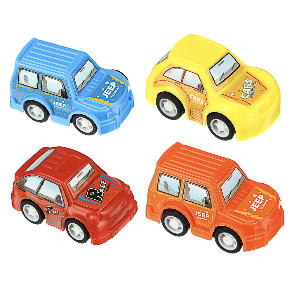 Мини-машинка инерционная, PP, 5,2х2,7х3,3см, 4 дизайна, арт.№ 292-165