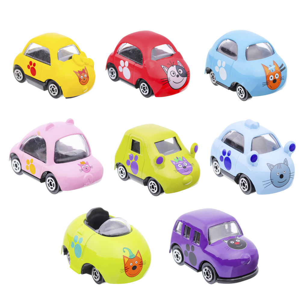 ИГРОЛЕНД Машинка "Три кота", металл, ABS, 5х3х3,5см, 8 дизайнов, арт.№ 292-212