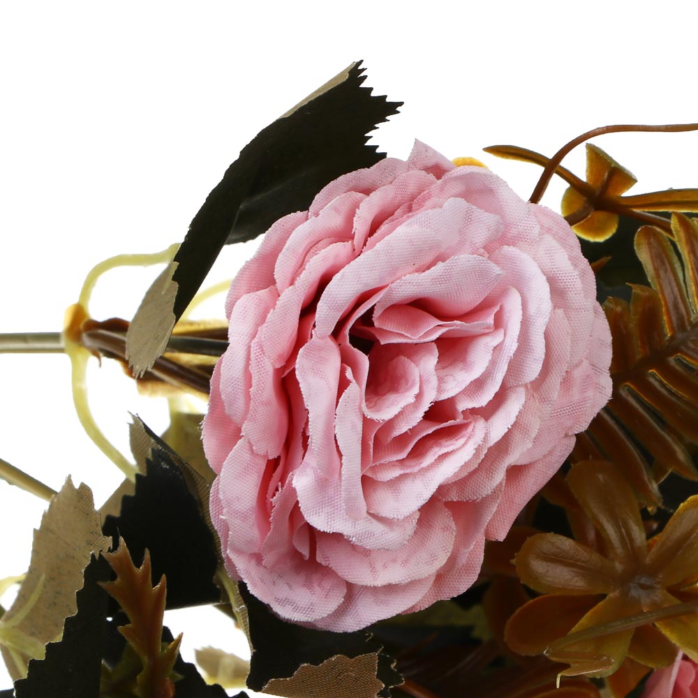 LADECOR Букет искусственных цветов, розы, 30 см, пластик, ткань, проволока, 4 цвета, арт.№ 426-005