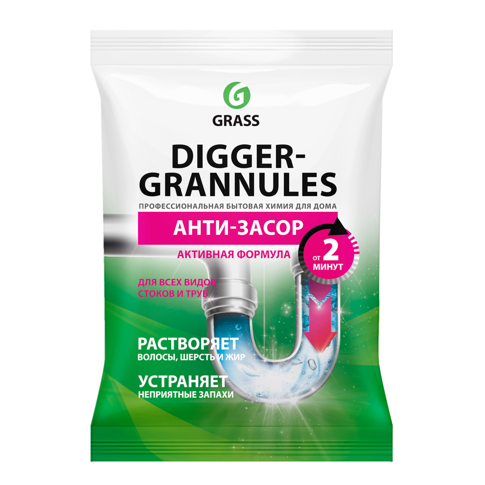 Средство для прочистки труб GRASS Digger grannules,саше,70гр, арт.№ 987-015