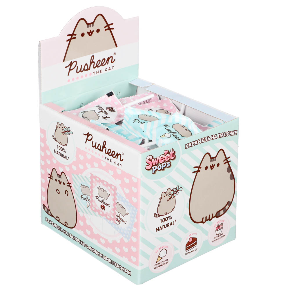 SWEET POPS PUSHEEN Карамель круглая на палочке, 10 г., арт.№ 347-020