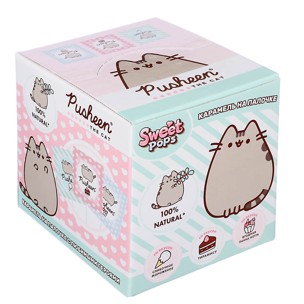 SWEET POPS PUSHEEN Карамель круглая на палочке, 10 г., арт.№ 347-020