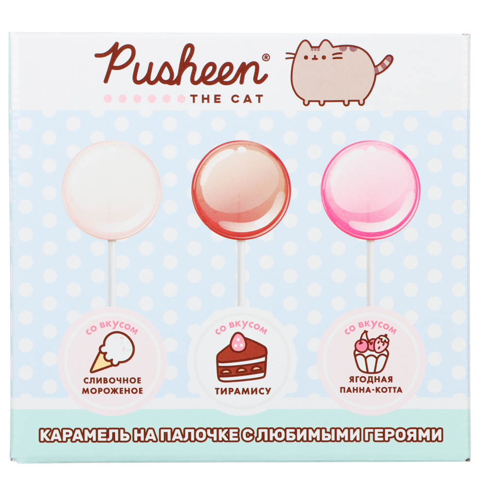 SWEET POPS PUSHEEN Карамель круглая на палочке, 10 г., арт.№ 347-020