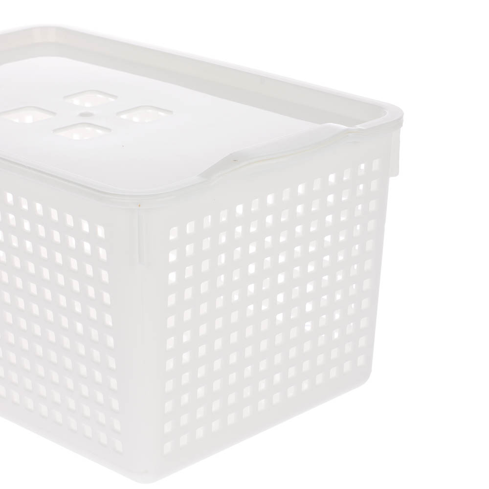Корзинка Лофт 5,3л 295х185х145мм с крышкой белый, серый, арт.№ 457-853