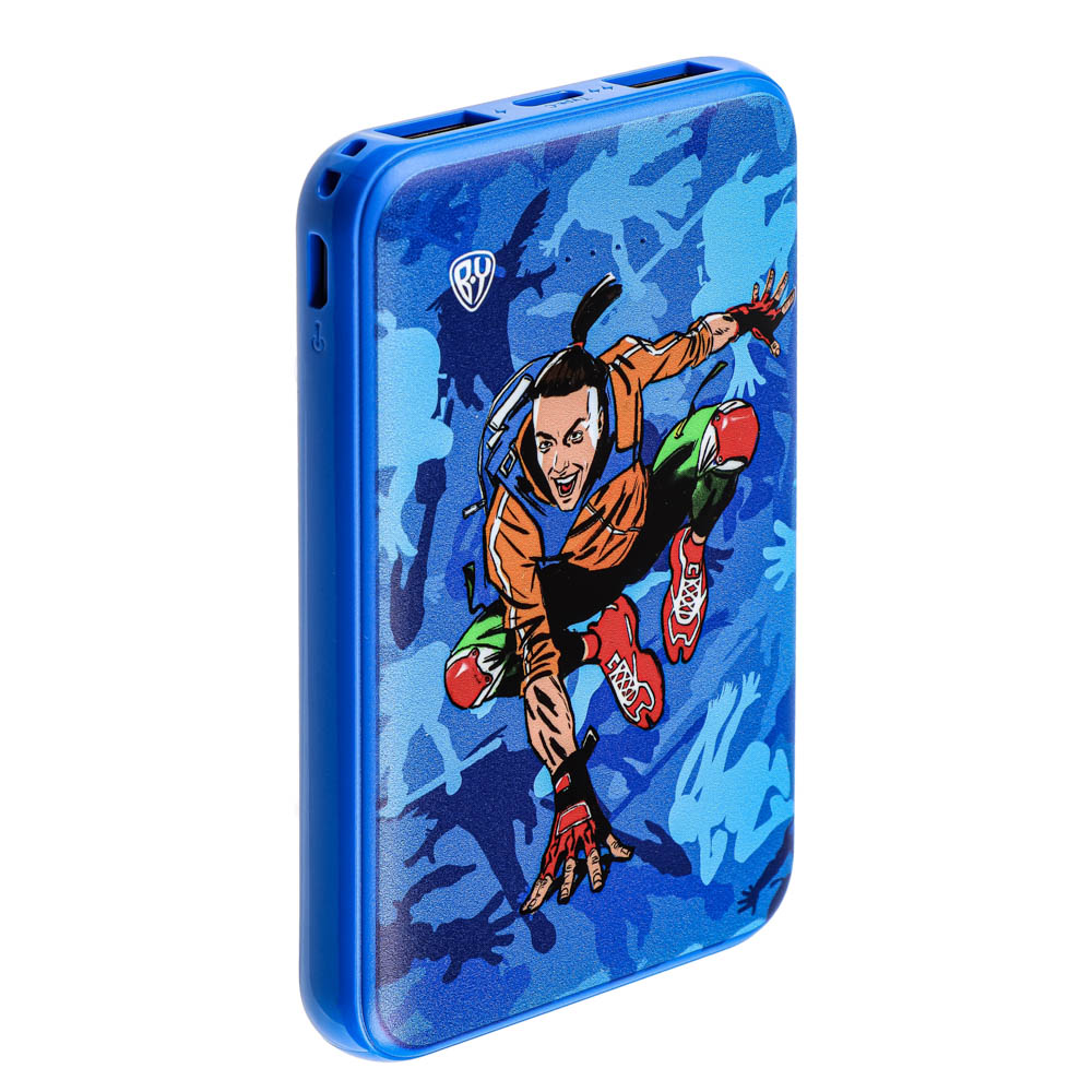 BY Аккумулятор мобильный, 5000мАч, 2xUSB, 2А, Герои, КОНЁК, арт.№ 031-037