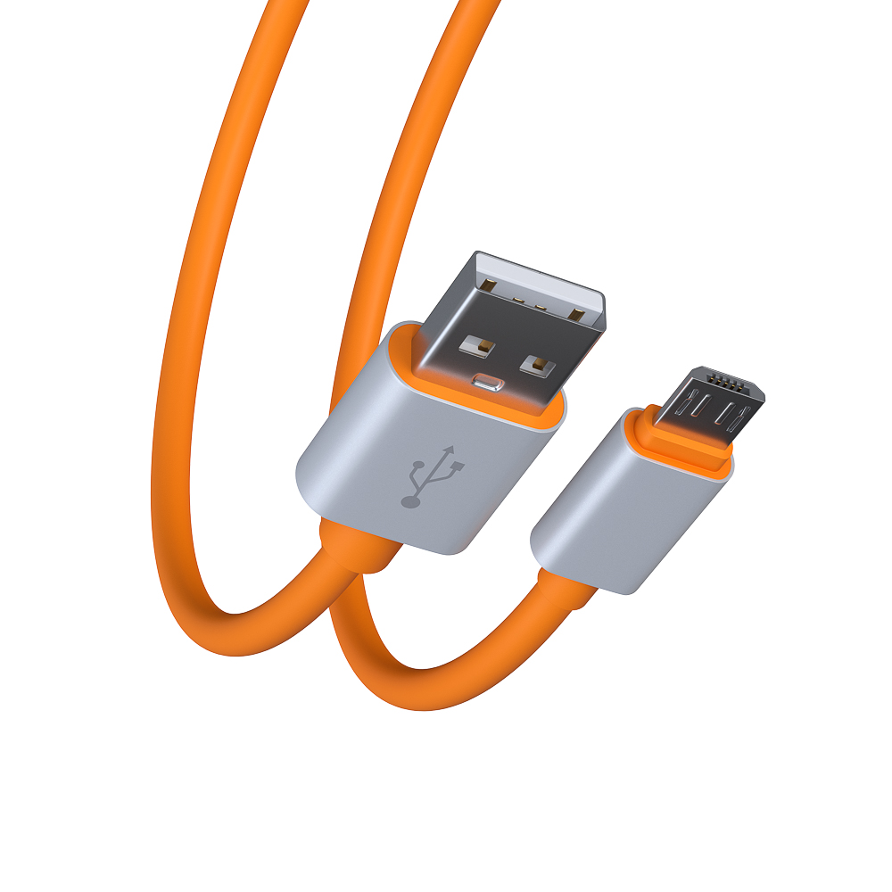 Кабель для зарядки USB(A)-microUSB BY Orange, 1м, 2А, оранжевый, арт.№ 470-026