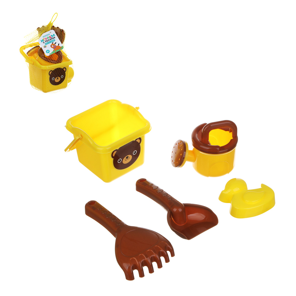 ИГРОЛЕНД Набор садовых инструментов "Играем с песком" 5 предметов, PP, 14х11,5х20см, 2 дизайна, арт.№ 187-021