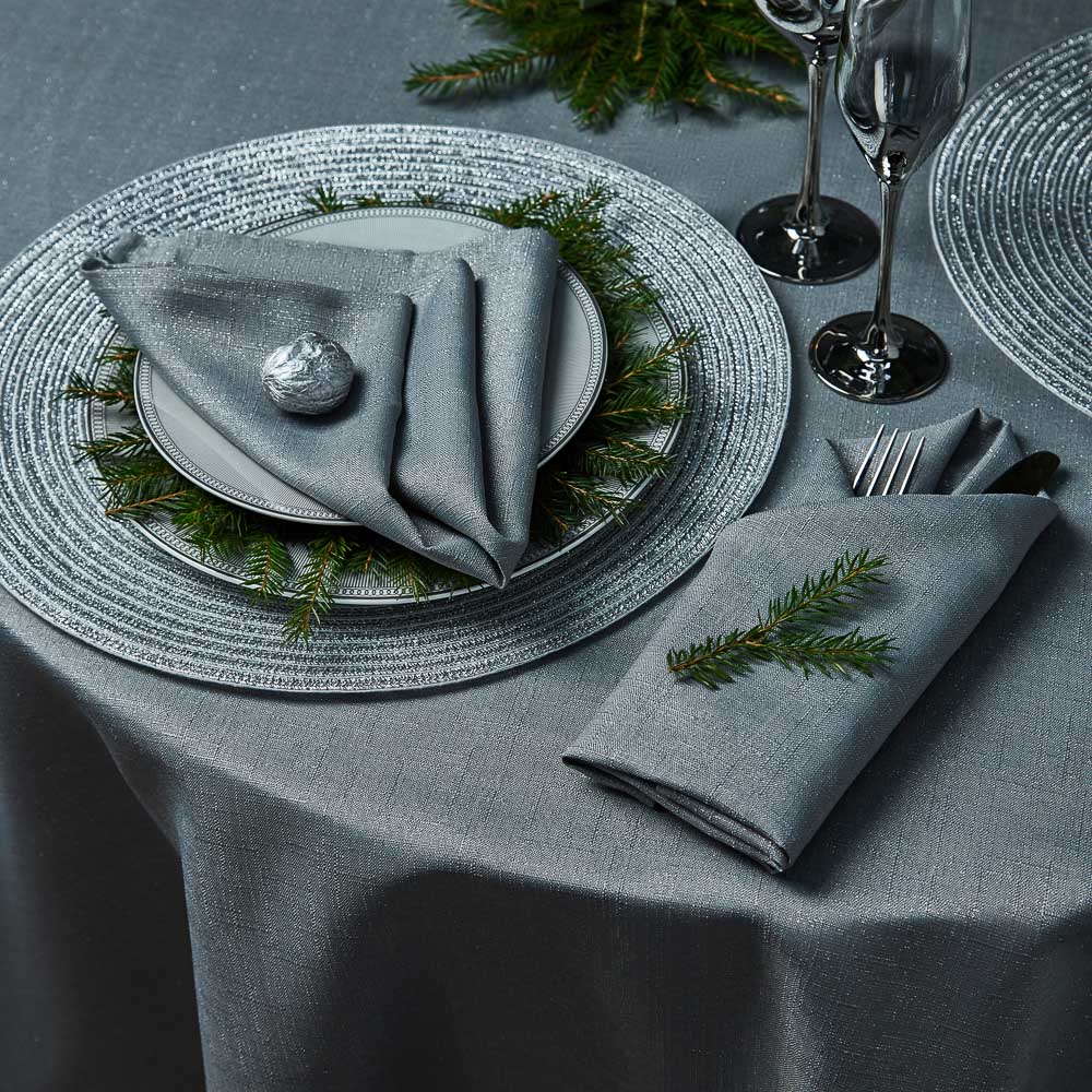 PROVANCE Сильвер Салфетка текстильная с водоотталк.пропиткой 2шт, 40x40см, 85% полиэстер 15% люрекс, арт.№ 492-120