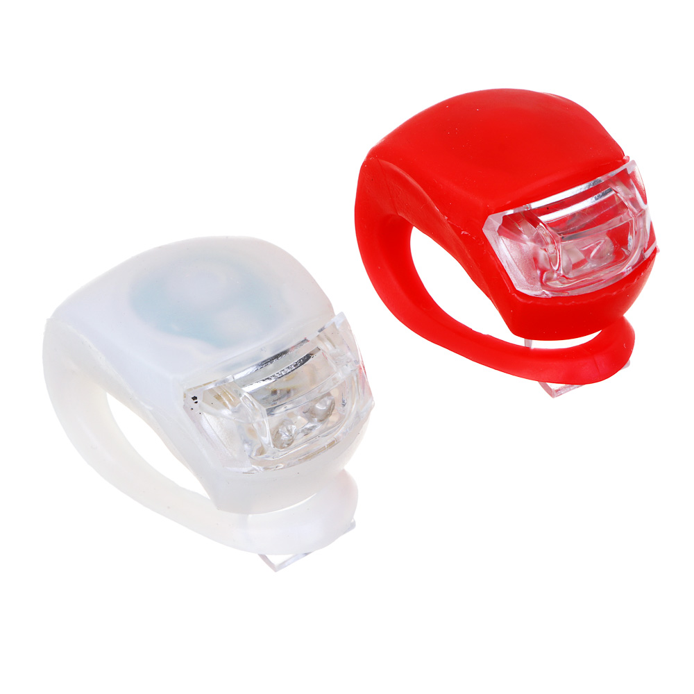 SILAPRO Мини-фонарь велосипедный, 3 режима, 2 LED, 2хAG10 (в комплекте), 2 цвета, арт.№ 195-016