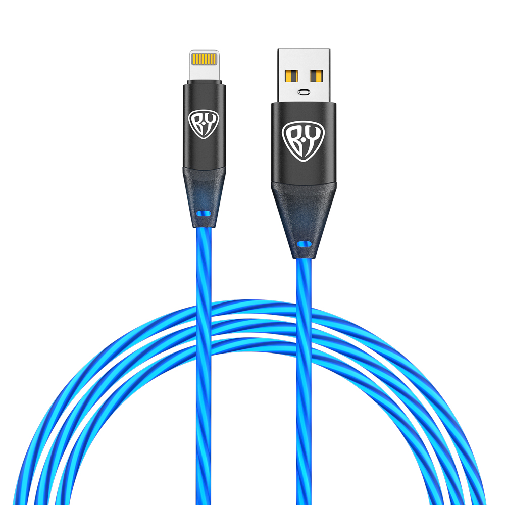 BY Кабель для зарядки Светящийся iP, 1м, 2.4А, Быстрая зарядка, подсв. голубая, Герои, КОЩЕЙ, арт.№ 931-477
