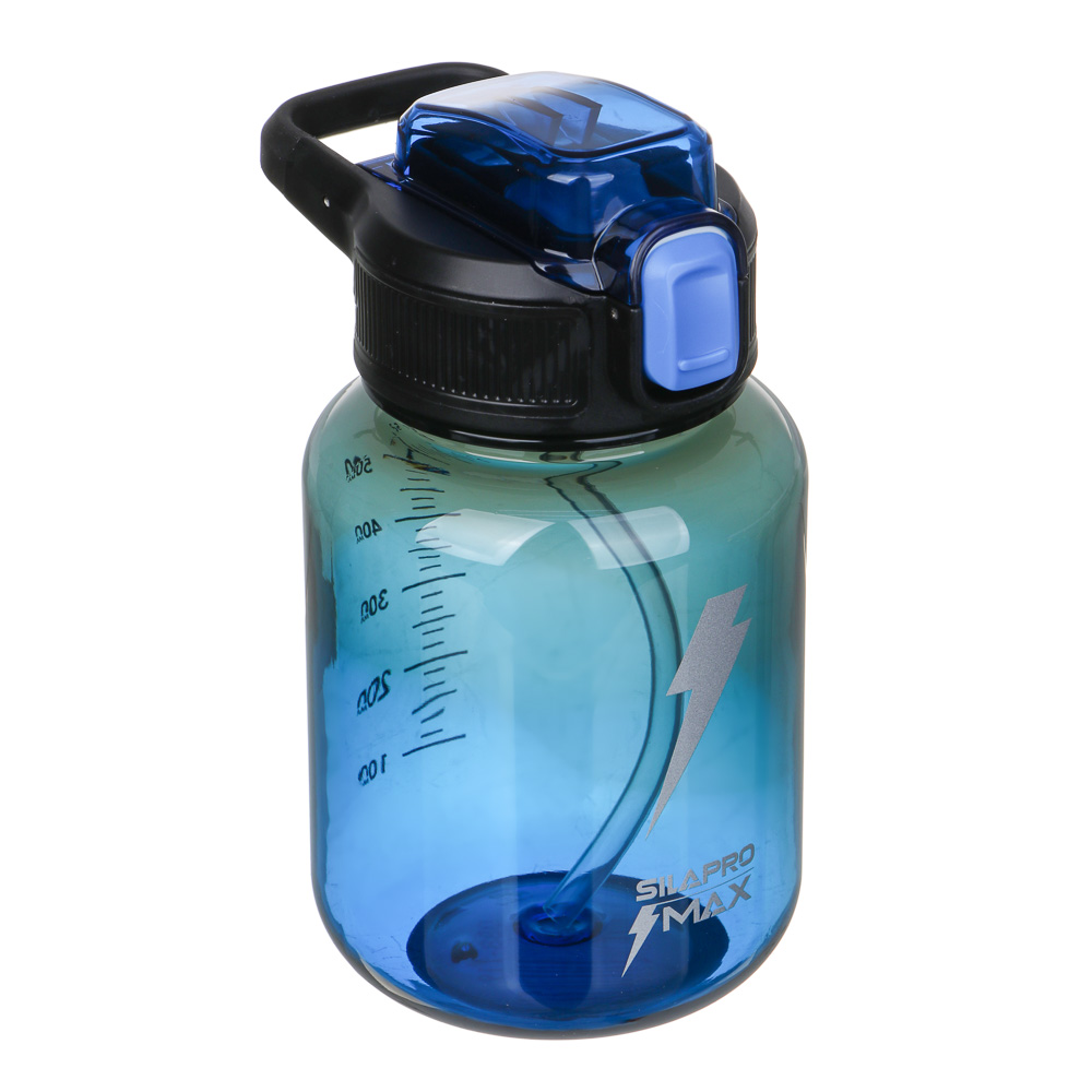 SILAPRO Max Бутылка для воды, 16х9см, 630мл, синий, PC, PP, ABS, силикон, арт.№ 088-119