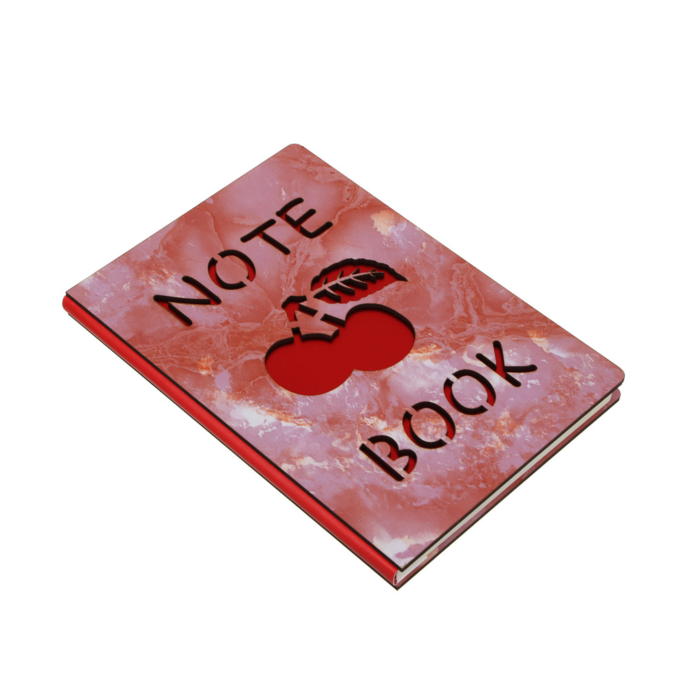 Записная книжка 80л, тверд.обл.из МДФ, вырубка, клетка, 21х14,6см, 2 дизайна, арт.№ 574-023