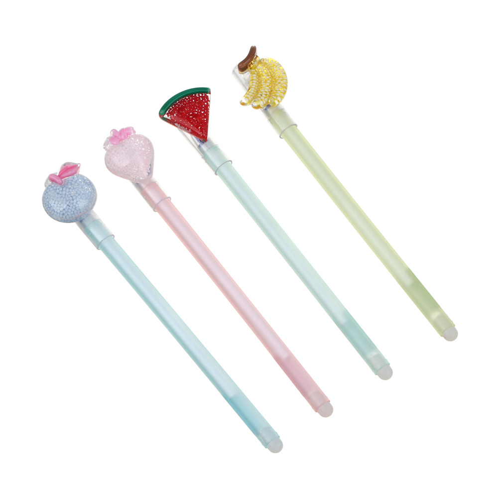 Ручка гелевая "пиши-стирай" синяя, с фигуркой "Вкусняшки", 4 дизайна, арт.№ 591-219