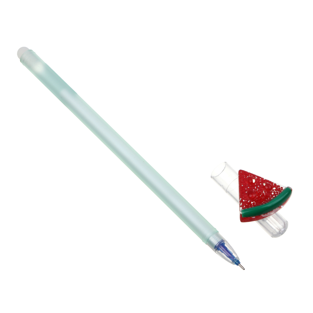 Ручка гелевая "пиши-стирай" синяя, с фигуркой "Вкусняшки", 4 дизайна, арт.№ 591-219