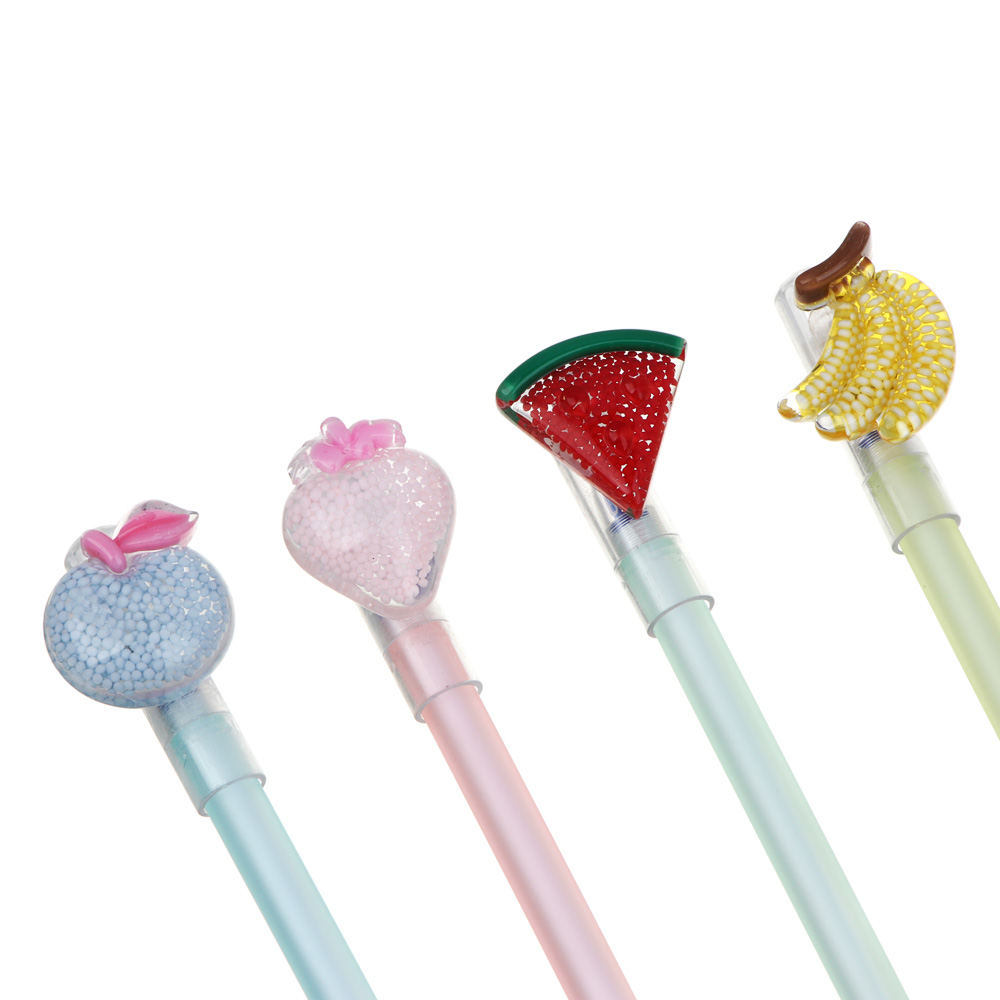 Ручка гелевая "пиши-стирай" синяя, с фигуркой "Вкусняшки", 4 дизайна, арт.№ 591-219