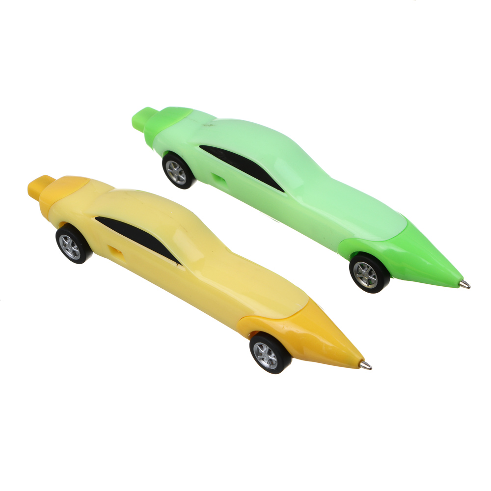 Авторучка шариковая настольная синяя, в форме гоночной машины, подвижные колеса, 2 цвета корпуса, арт.№ 591-222