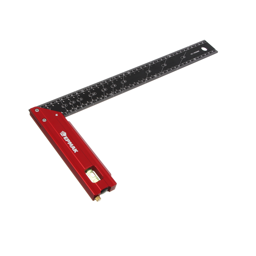 Угольник разметочный 40см тм ЕРМАК, с отверстиями для разметки(интервал 5мм) и пузырьковым уровнем, арт.№ 665-229