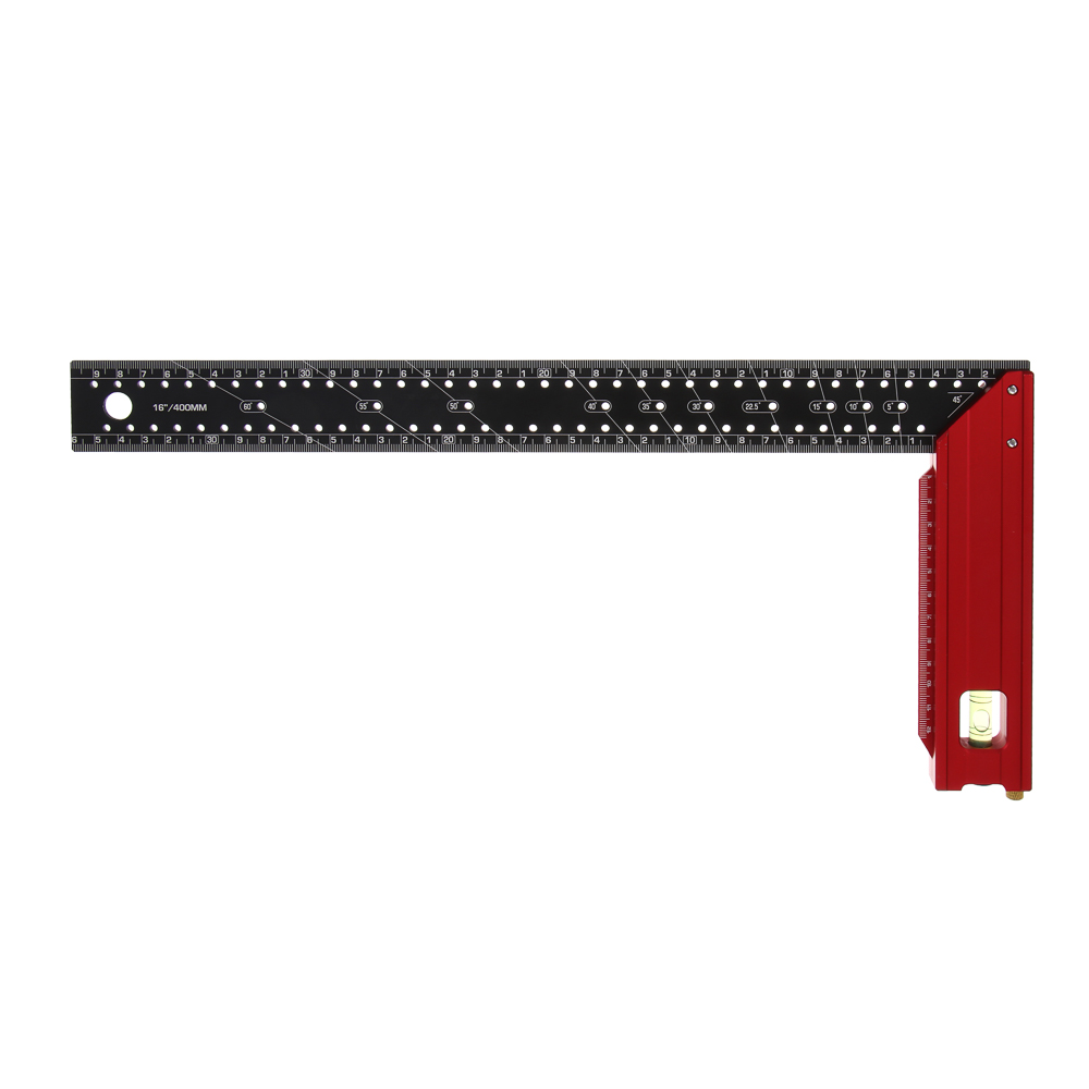 Угольник разметочный 40см тм ЕРМАК, с отверстиями для разметки(интервал 5мм) и пузырьковым уровнем, арт.№ 665-229