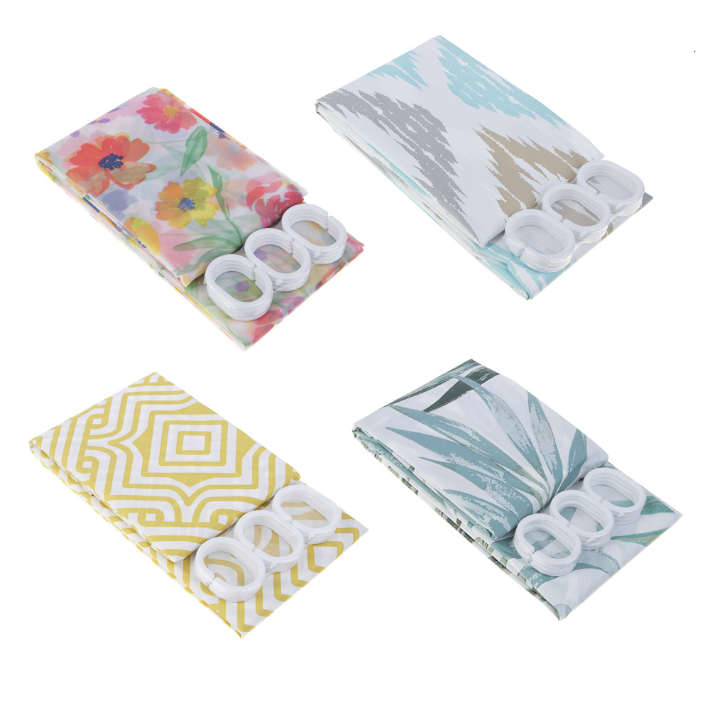 VETTA Шторка для ванной, ПЕВА, 60 г/м2, 180x180см, 4 диз., арт.№ 461-047