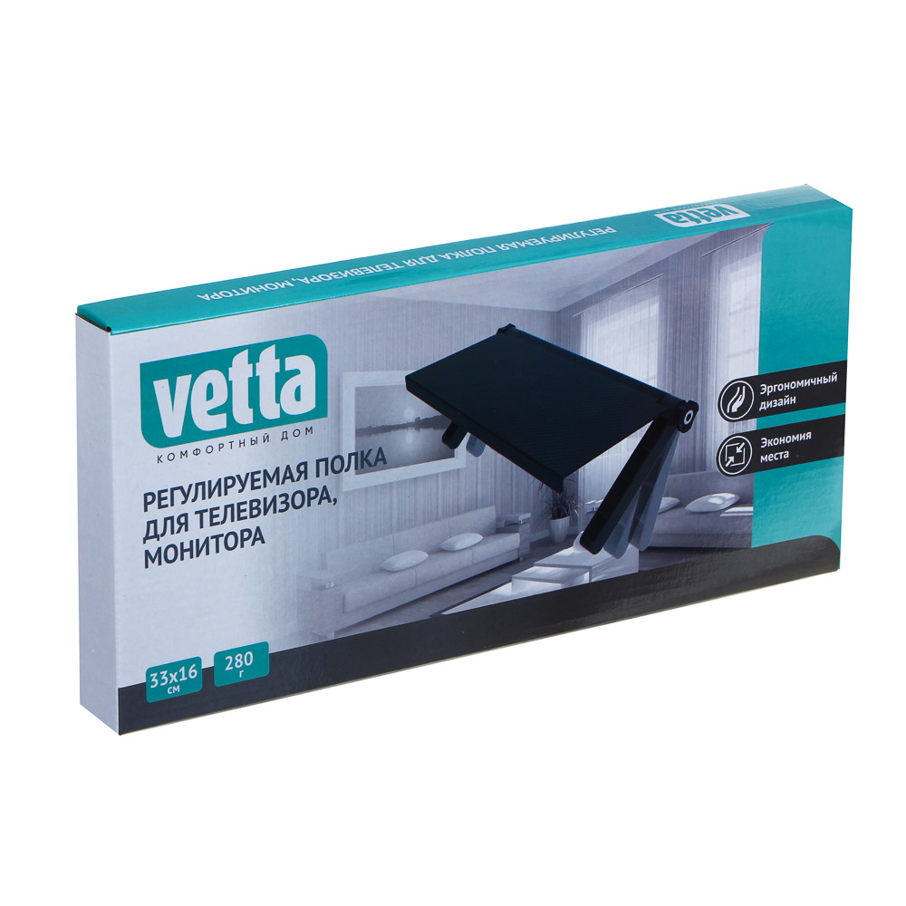 VETTA Полка на телевизор/монитор, 33х16см, 280г, ПП пластик, арт.№ 465-233