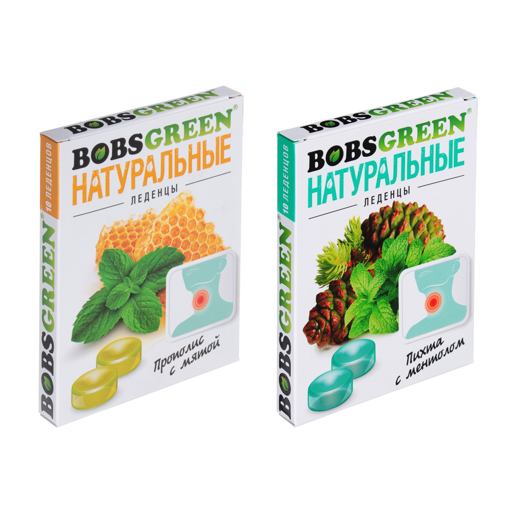 БАД Леденцы "BOBSGREEN" в ассортименте, 32г., арт.№ 015-088