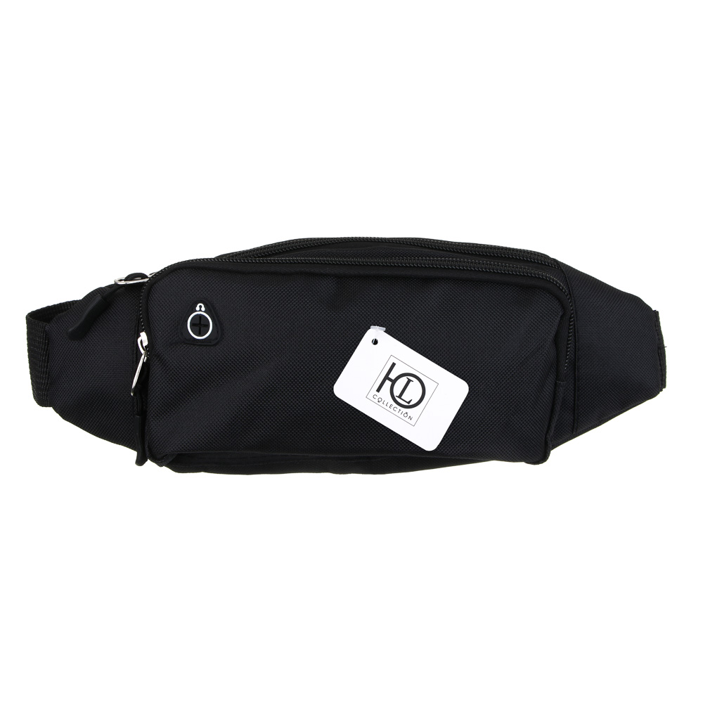 ЮL Рубикон Сумка поясная с 2-мя отделениями, 100% полиэстер, 30х12х3см, черный, МП-12, арт.№ 337-185