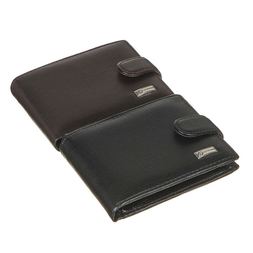 ЮL Портмоне с отделениями для карт, купюр и монет, ПУ,11,5х9,5х2см, 2 цвета, КМ20-03, арт.№ 350-056