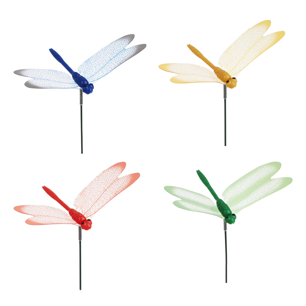 Фигурка на стержне "Стрекоза" тм INBLOOM, 5х9х25см, ПВХ, металл, арт.№ 153-196