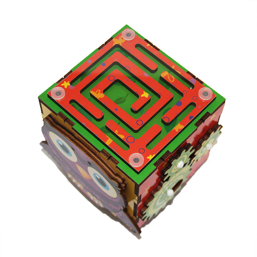 Куб Бизиборд "Раннее развитие", фанера, 10х10см, 2 дизайна, арт.№ 262-467