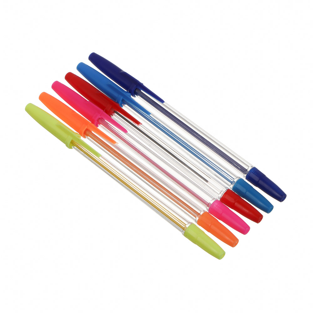 Набор ручек шариковых Clipstudio 6 цветов, наконечник 0,7 мм, в пакете с подвесом, арт.№ 526-536