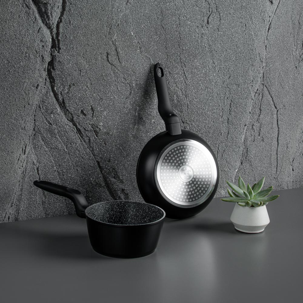 SATOSHI Стоун Ковш d16см 1,3л, антипригарное покрытие Мрамор, индукция, арт.№ 846-568