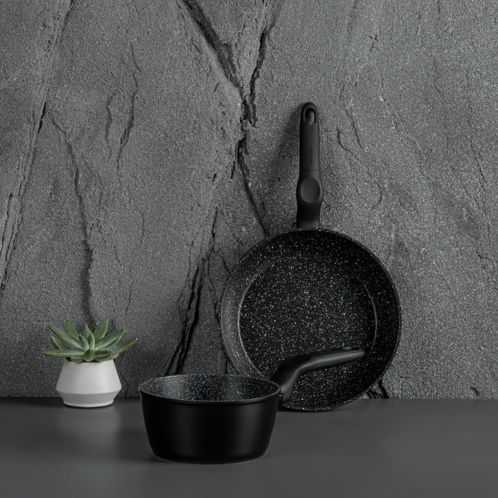 SATOSHI Стоун Ковш d16см 1,3л, антипригарное покрытие Мрамор, индукция, арт.№ 846-568