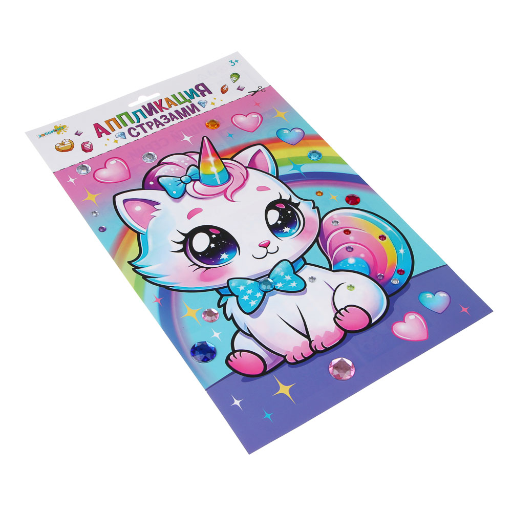 ХОББИХИТ Аппликация из страз "Микс", бумага, пластик, 21х34,5см, 8 дизайнов, арт.№ 281-116