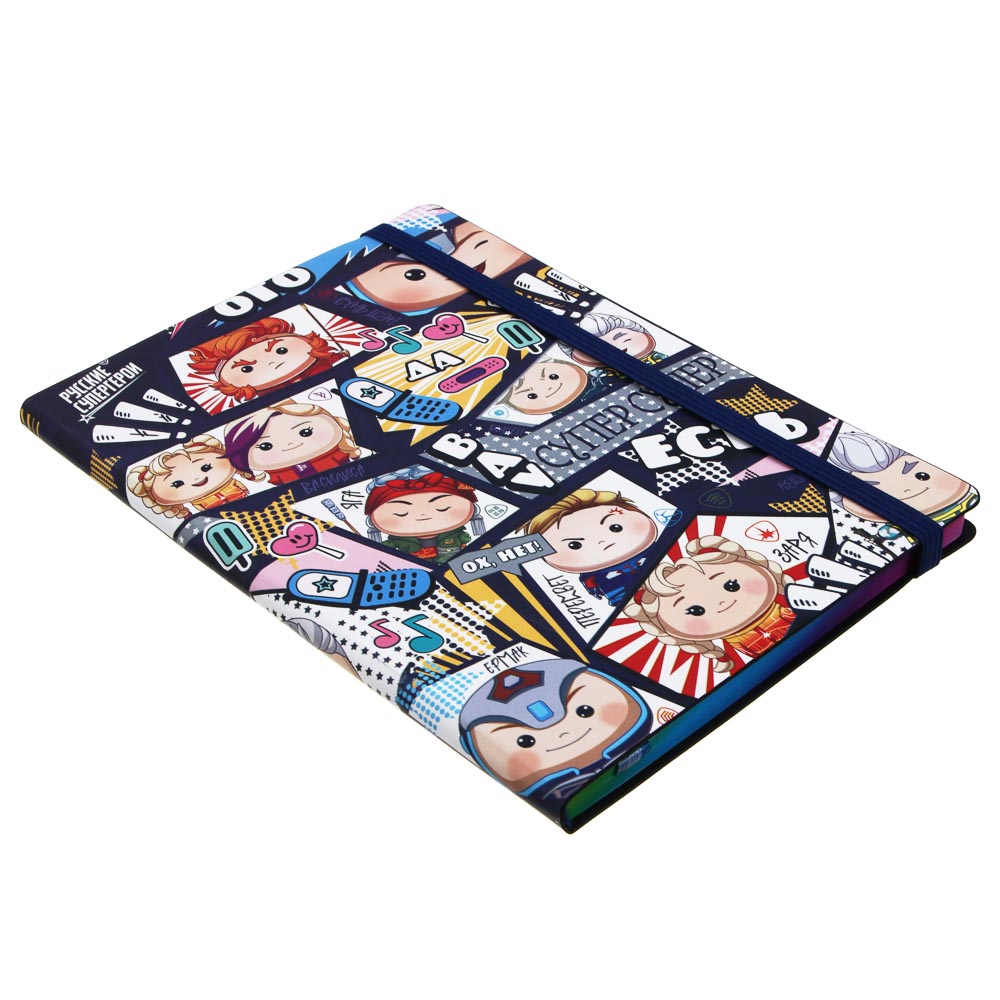 Бизнес-блокнот BY РСГ "КАВАЙ" А5, 192 страницы, гибкая обложка, искусственная кожа с печатью, цветной срез, резинка, 2 закладки, арт.№ 801-048