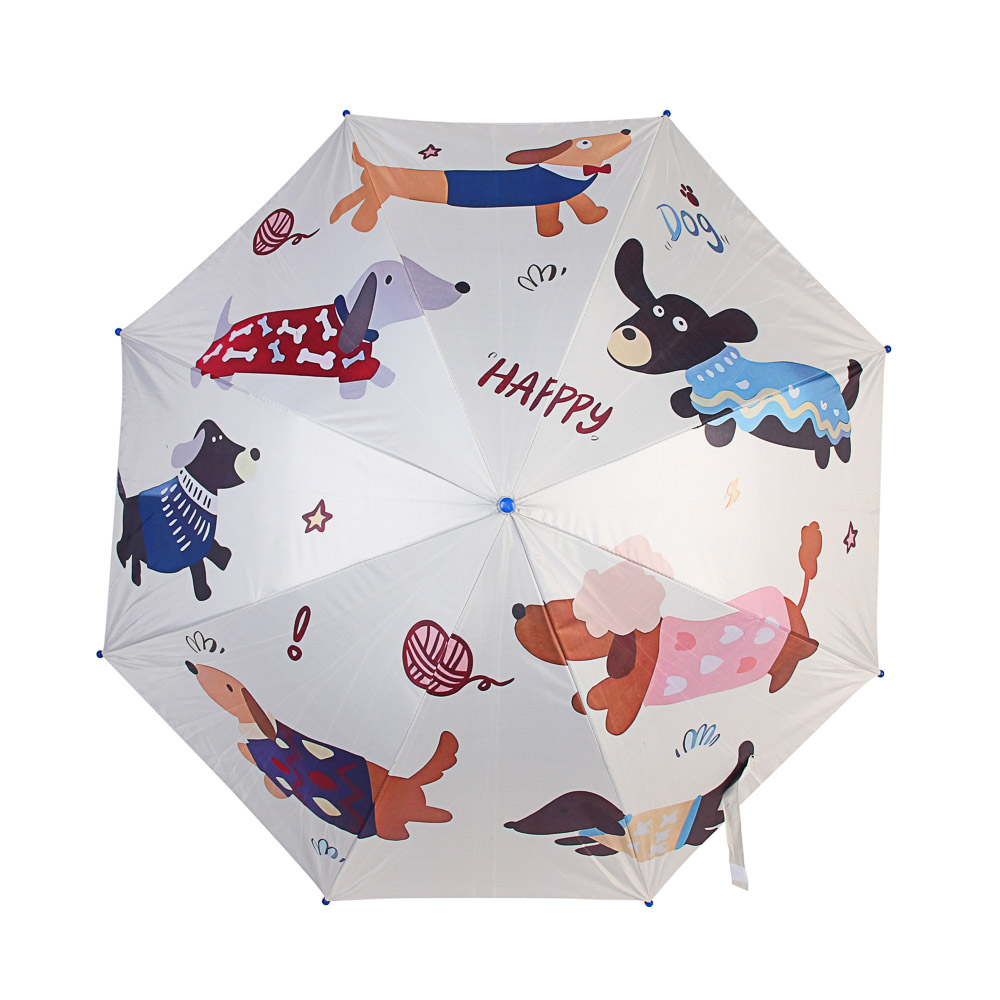 Зонт-трость детский, диаметр 96 см, 8 спиц, металл, пластик, PG, 3 дизайна, арт.№ 302-413