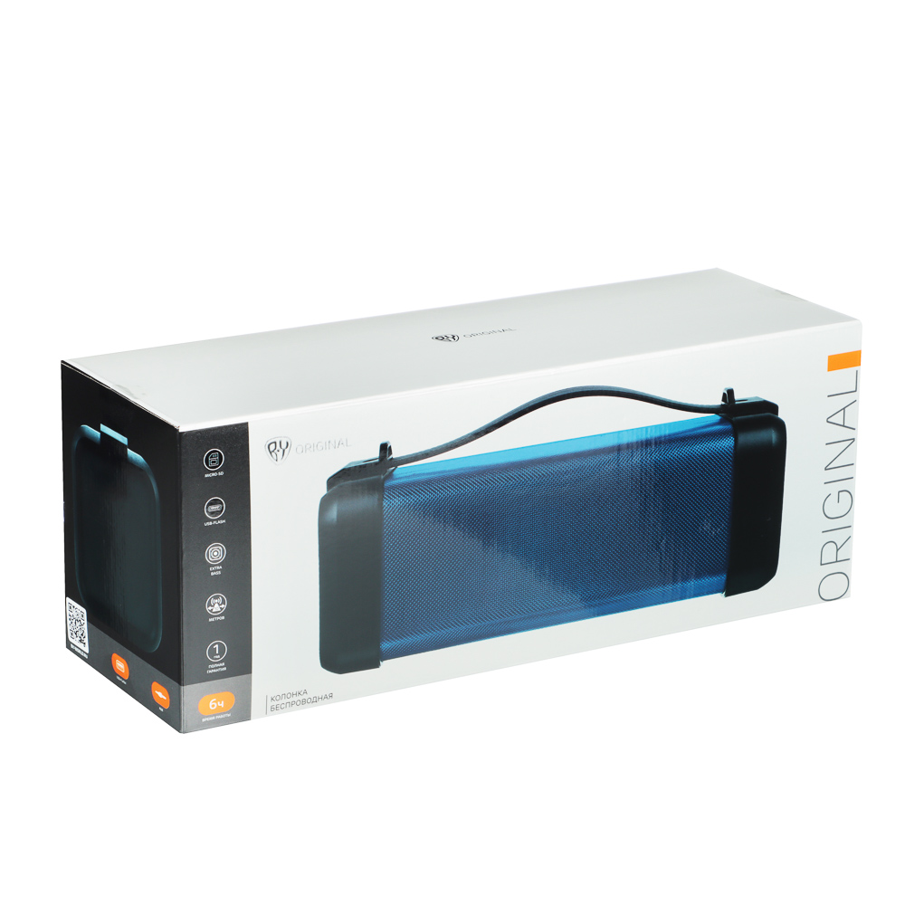Колонка беспроводная BY, 5 Вт, 2000мАч, MicroSD, USB, AUX, синий, арт.№ 443-054