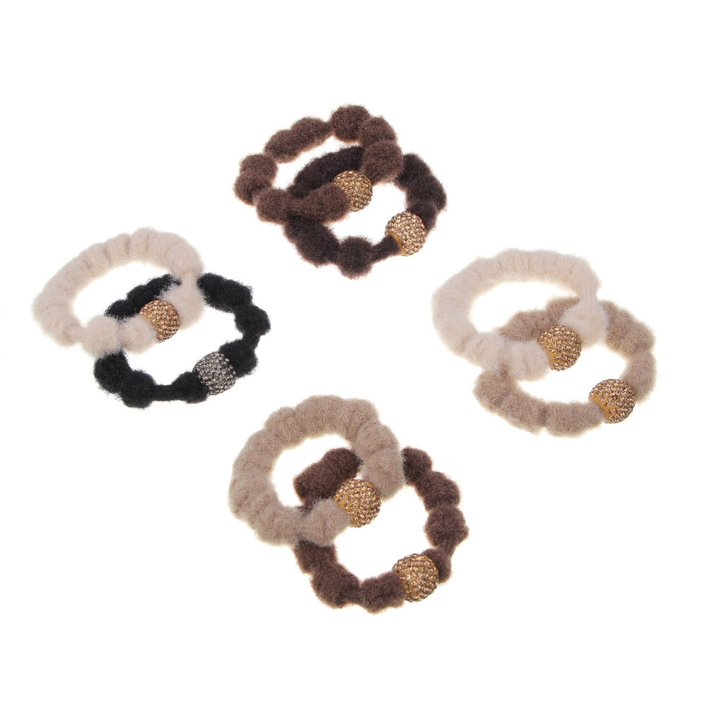 ЮНИLOOK Резинки для волос 2 шт, d6,5см, полиэстер, пластик, 4 цветовых сочетания, ACS-121, арт.№ 322-066