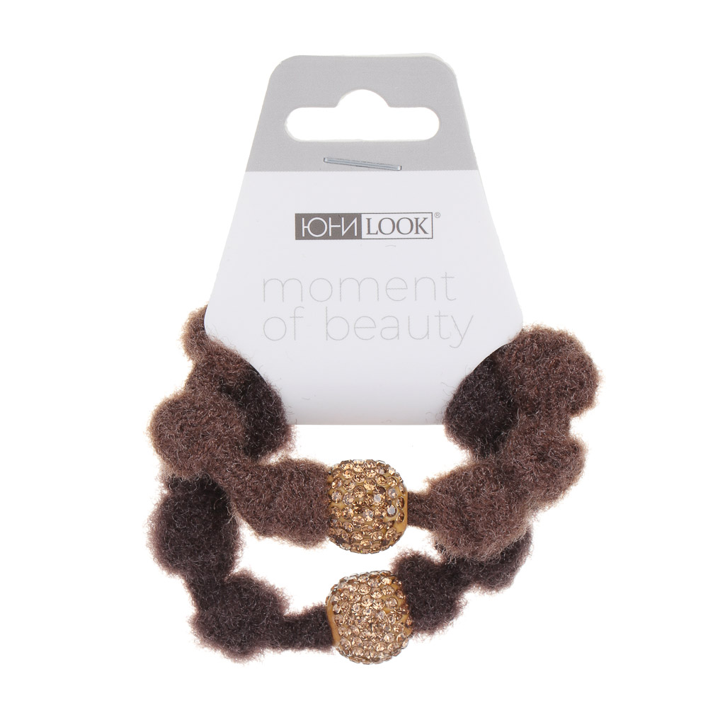 ЮНИLOOK Резинки для волос 2 шт, d6,5см, полиэстер, пластик, 4 цветовых сочетания, ACS-121, арт.№ 322-066