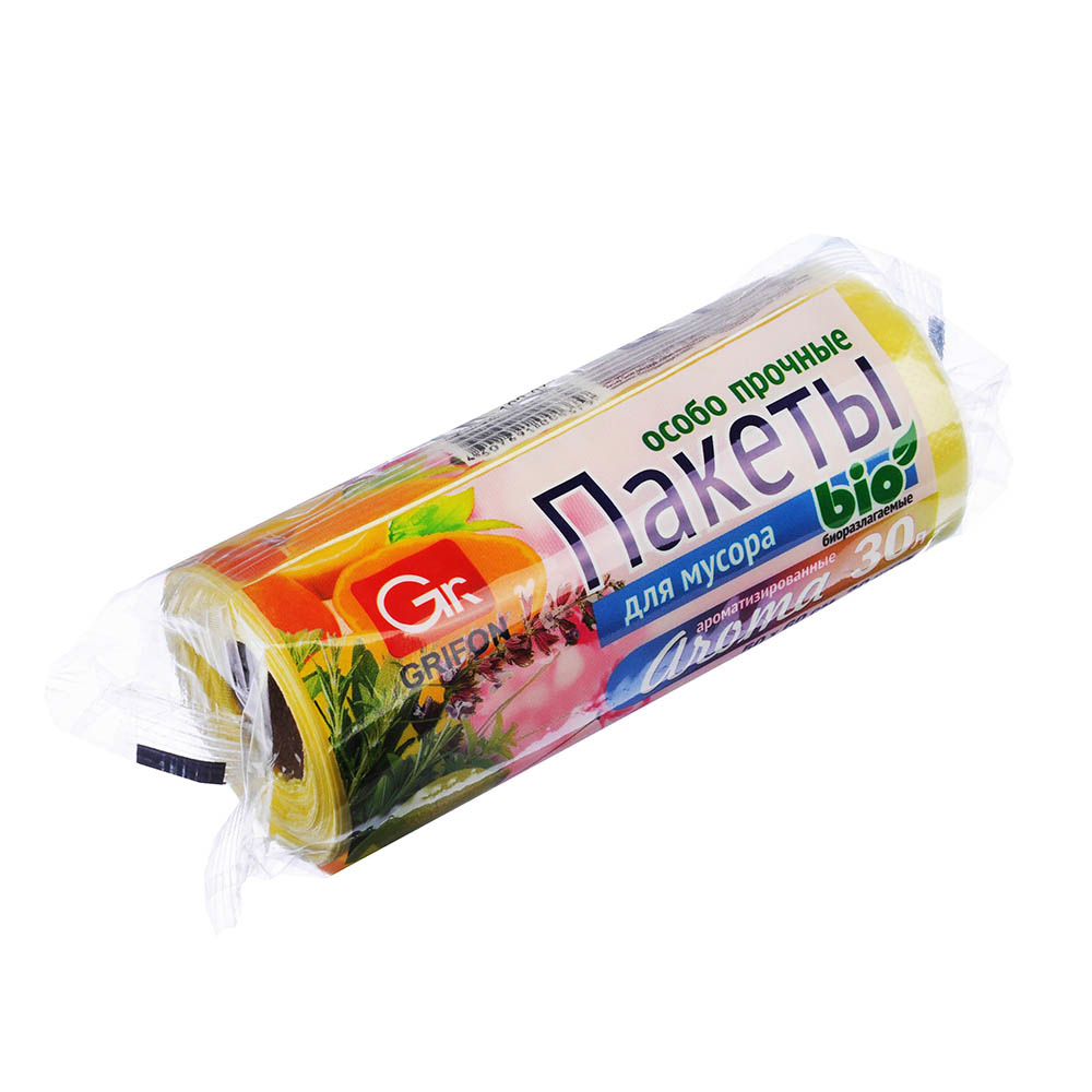 GRIFON Мешки для мусора БИО 30/35 л., 20 шт., прочные, морской бриз, рулон втулка, арт.№ 449-048