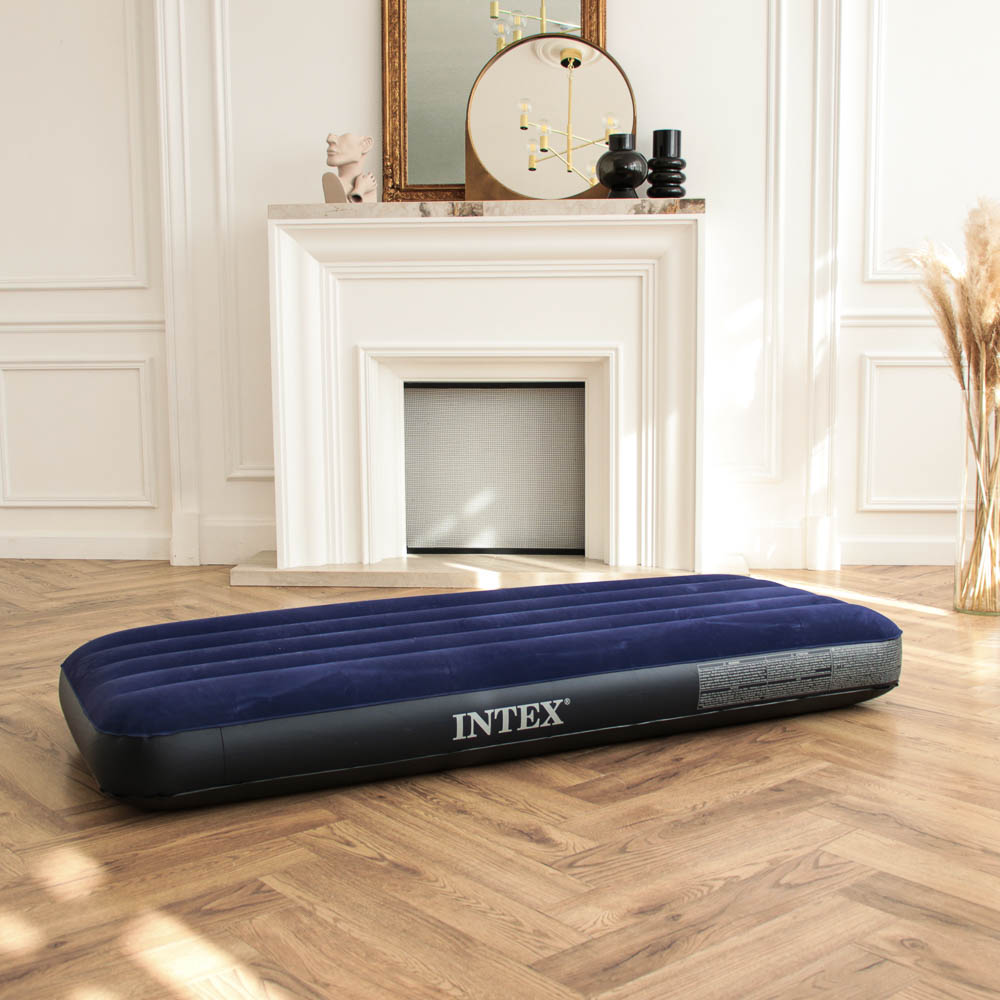 INTEX Матрас надувной CLASSIC DOWNY, с технологией ФАЙБЕР-ТЭК, 191х76x25см, до 136кг, 64756, арт.№ 108-041