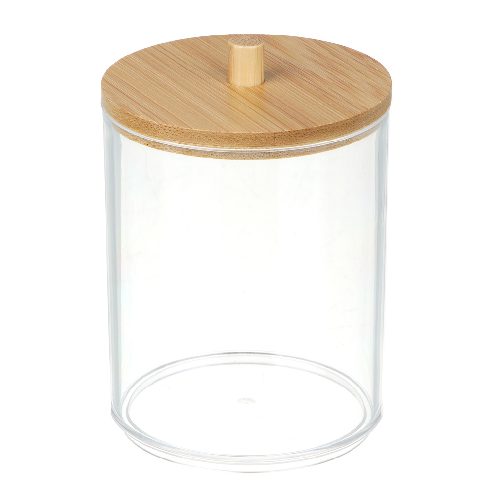 Органайзер косметический с бамбуковой крышкой тм ЮНИLOOK, PS, бамбук 8,5x7см, ВЗ24-24, арт.№ 357-309