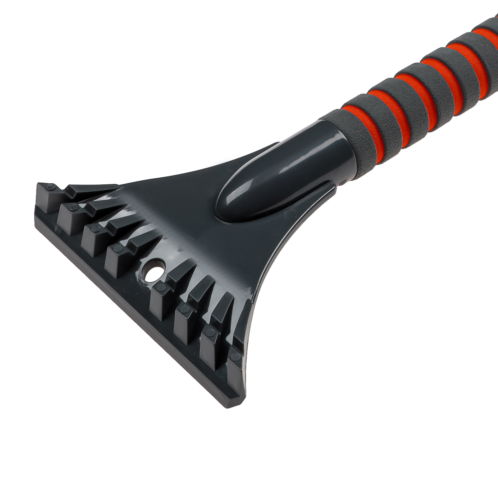 ЕРМАК Щетка для очистки снега со скребком, изогнутая щетка, 63 см, арт.№ 775-061