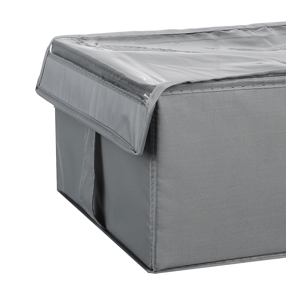 VETTA Короб с крышкой, с прозрачным окном, 25х35х15см, Швеция, полиэстер, серый, арт.№ 457-706