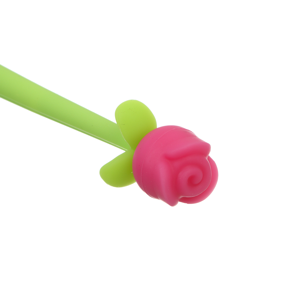 Ручка гелевая силиконовая синяя "Роза", 3 вида, шоу-бокс, арт.№ 591-321