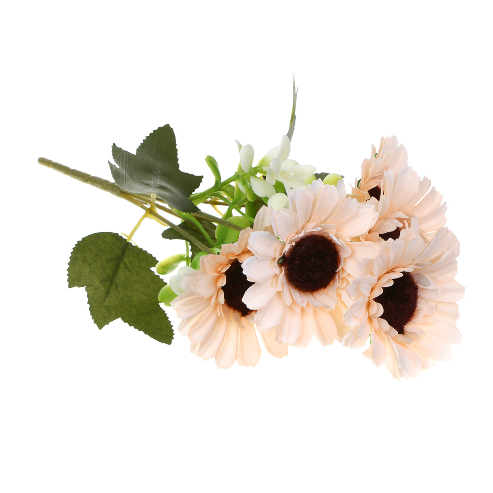 LADECOR Букет искусственных цветов ромашки, 29 см, ткань, пластик, железная проволока, 4 цвета, арт.№ 535-215