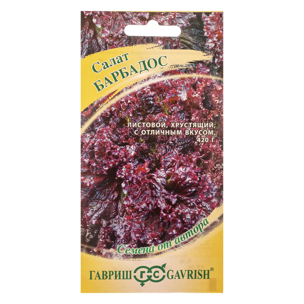 Семена Салат Барбадос 0,5 гр красный,  Гавриш, семена от автора, арт.№ 179-411
