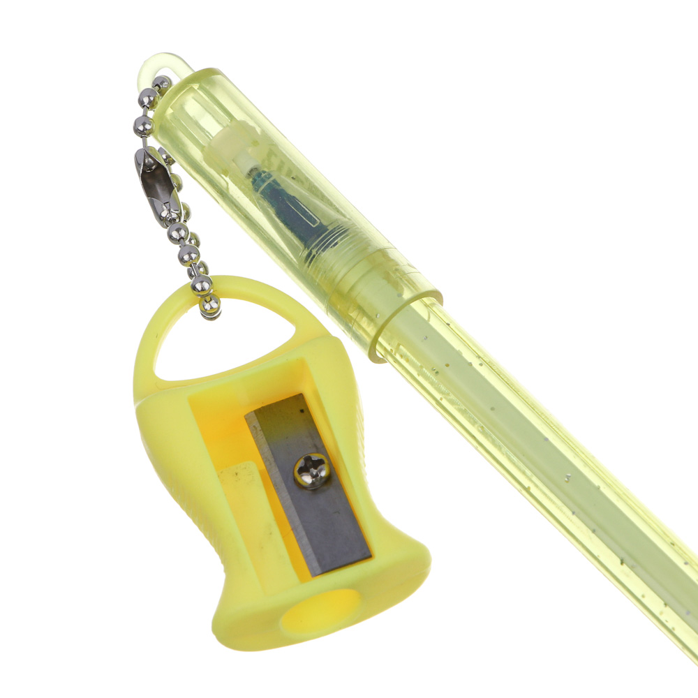 Ручка гелевая "Пиши - стирай" синяя, с точилкой на подвесе, корпус 17 см, 4 дизайна, арт.№ 591-008