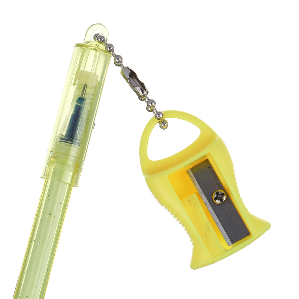 Ручка гелевая "Пиши - стирай" синяя, с точилкой на подвесе, корпус 17 см, 4 дизайна, арт.№ 591-008