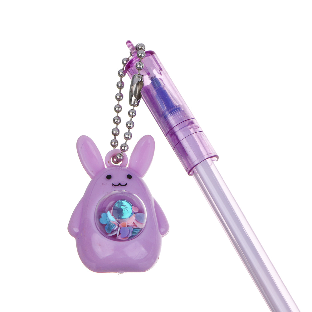 Ручка гелевая "Пиши - стирай" синяя, с фигуркой и подвесом, корпус 17 см, 4 дизайна, арт.№ 591-009